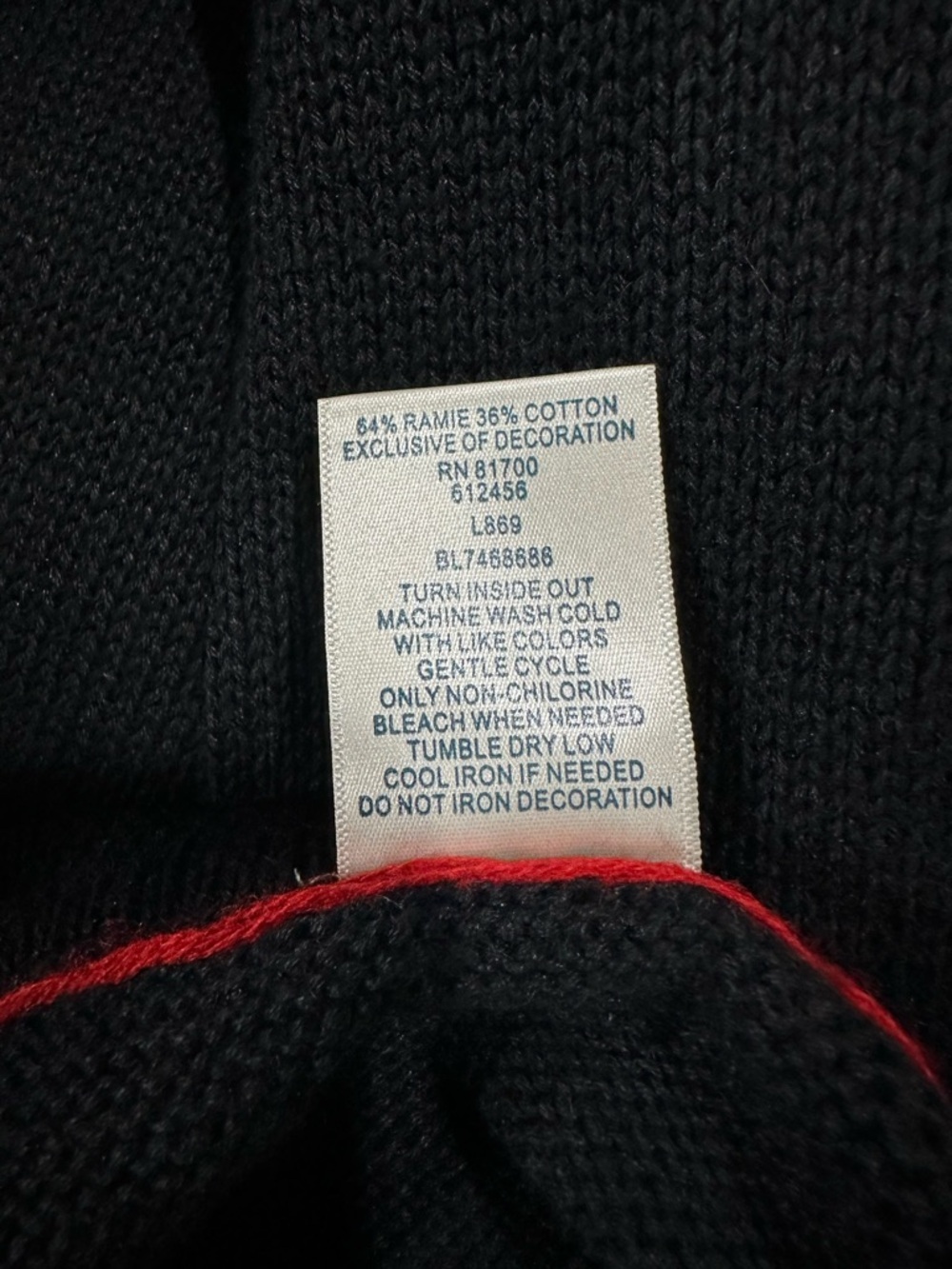 Blair Black Knit Zip-Front Vest with Red Cardinal Embroidery Vintage Sz XL - Picture 5 of 5
